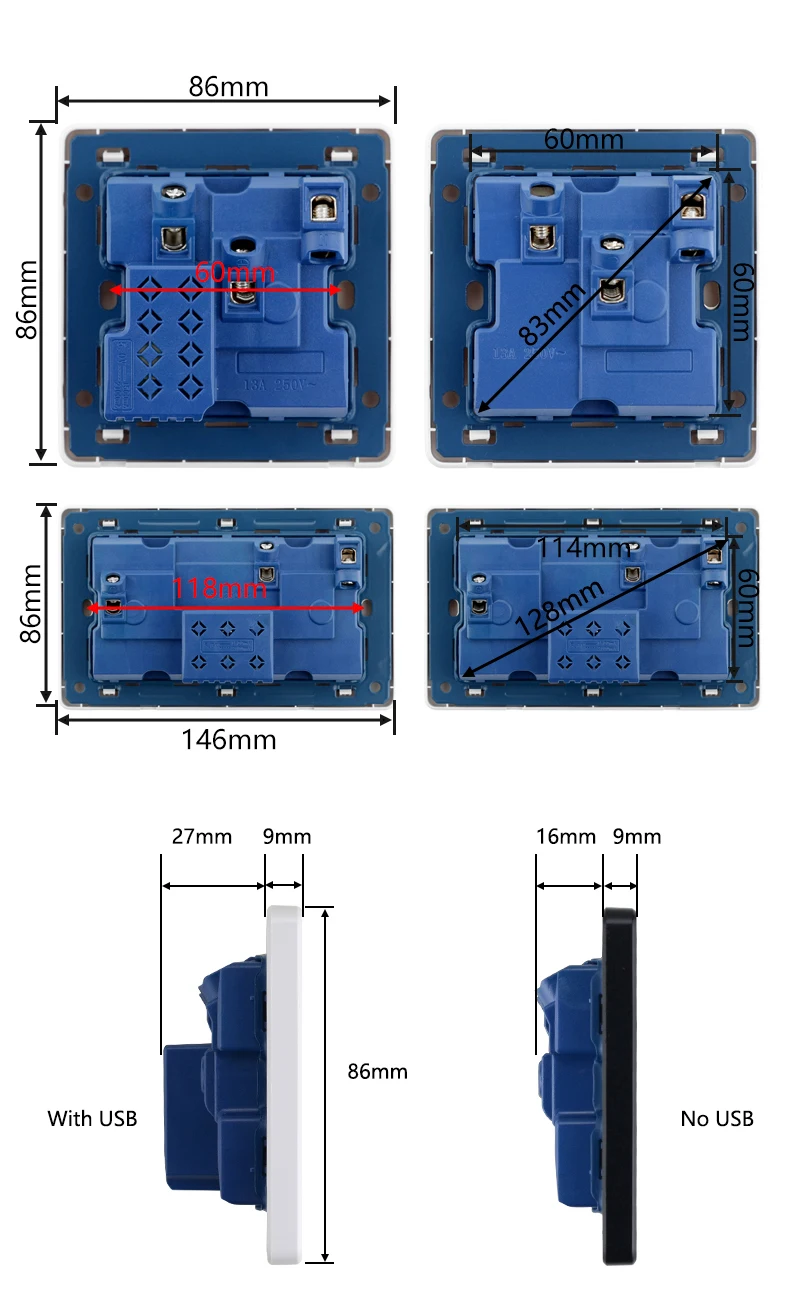 dupla usb tomada de parede 2 pinos