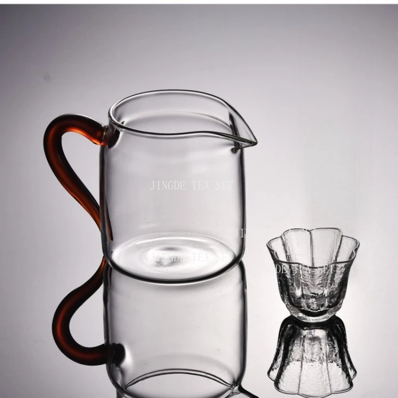 465ml Heat-resistant and High-temperature Glass Cup Thickened Teaset Circular Tea Filter Tea Separator Tea Set Accessories