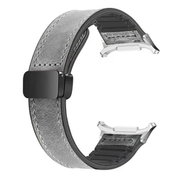 Luxurious Leather Silicone Magnetic Watch Band Bracelet - Universal Fit for Watch Ultra 47MM (HS)