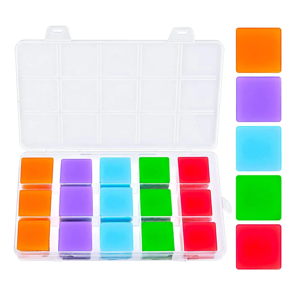 

90/120PCS 2.5x2.5cm Diamond Painting Glue Clays with Storage Box 5 Colors Glue Clay Wax Mud Tool Set Diamond Painting Accessory
