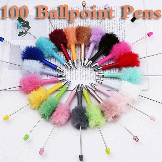 100pcs-plush-beaded-pen-bead-diy-pen-plastic-beadable-pen-bead-pen-school-office-writing-supplies-stationery-wedding-gift