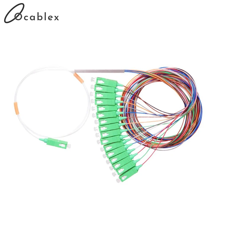 High Quality SC APC 1X16 Fiber Optic Splitter PLC FTTH 0.9mm SteelTube 1m Connector Cassette Insertion Type Communication Kit