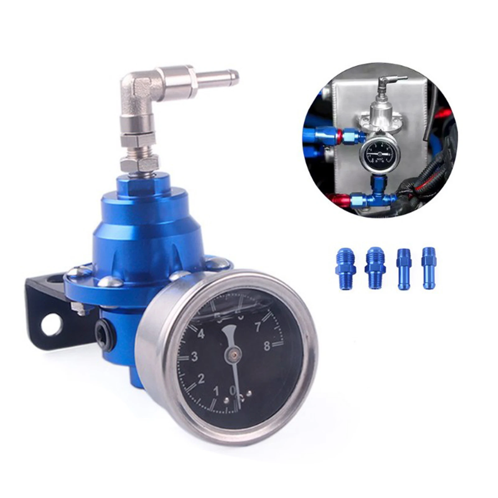 

Universal Auto Fuel Pressure Regulator Supercharger With Gauge Kit Aluminium Pressure Regulator Pressure Regulator Kit For Cars