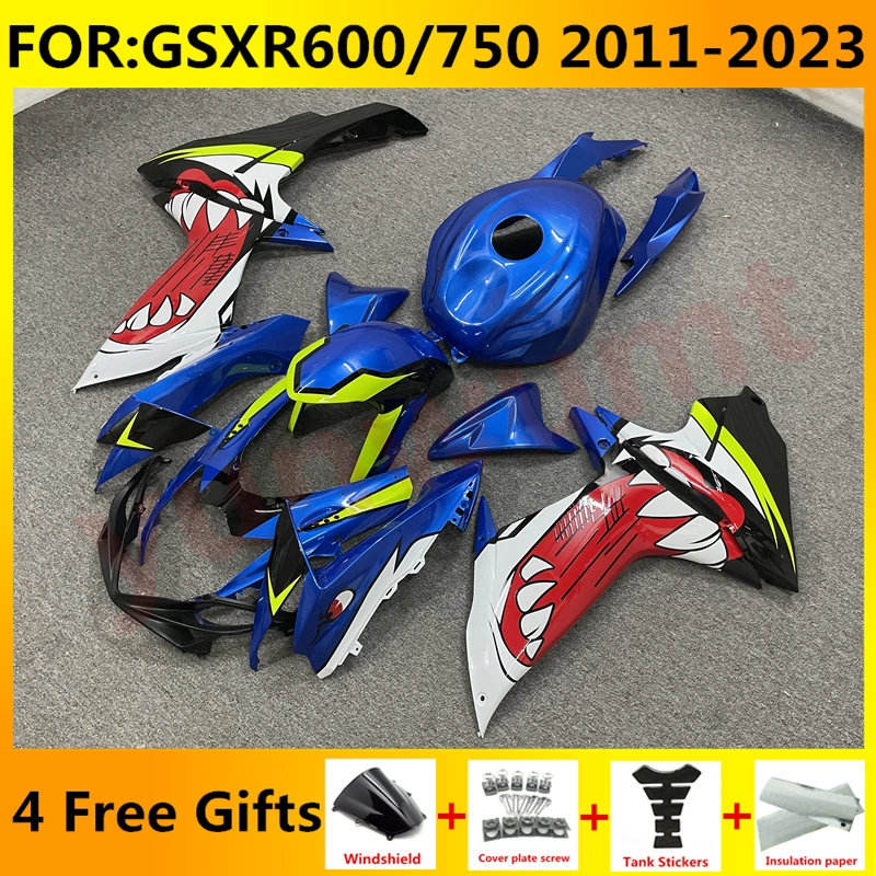 

Комплект обтекателей для GSXR600 750 GSXR 600 GSX-R750 K11 2011 2012 2013 2014 2015 2016 2017 2018 2019 2020 2021 комплект обтекателей с синей акулой