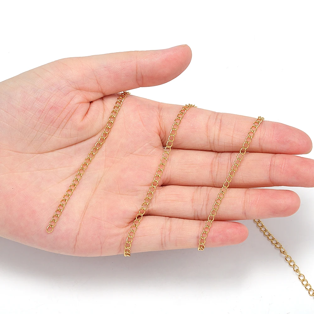 10meters/roll Stainless Steel Chains 2/3/5mm Gold Necklace Chains For Bracelet Extension Chain DIY Jewelry Components No Fade 6