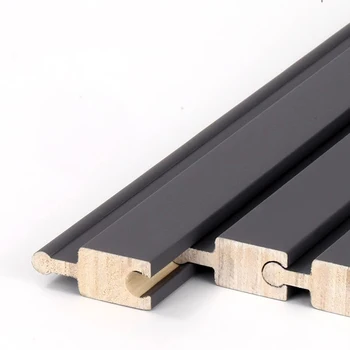 6 pieces 2.3M Rotating Solid Wood Grille Panel - Great Wall wave board internet famous background wall wrap with cylinder