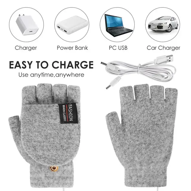 Hordozható Usb Kézi Fűtés Otthoni Flip Cover Electric Fűtő Kesztyű Fűtött Lapokkal Elektromos Kézmelegítő - Image 3