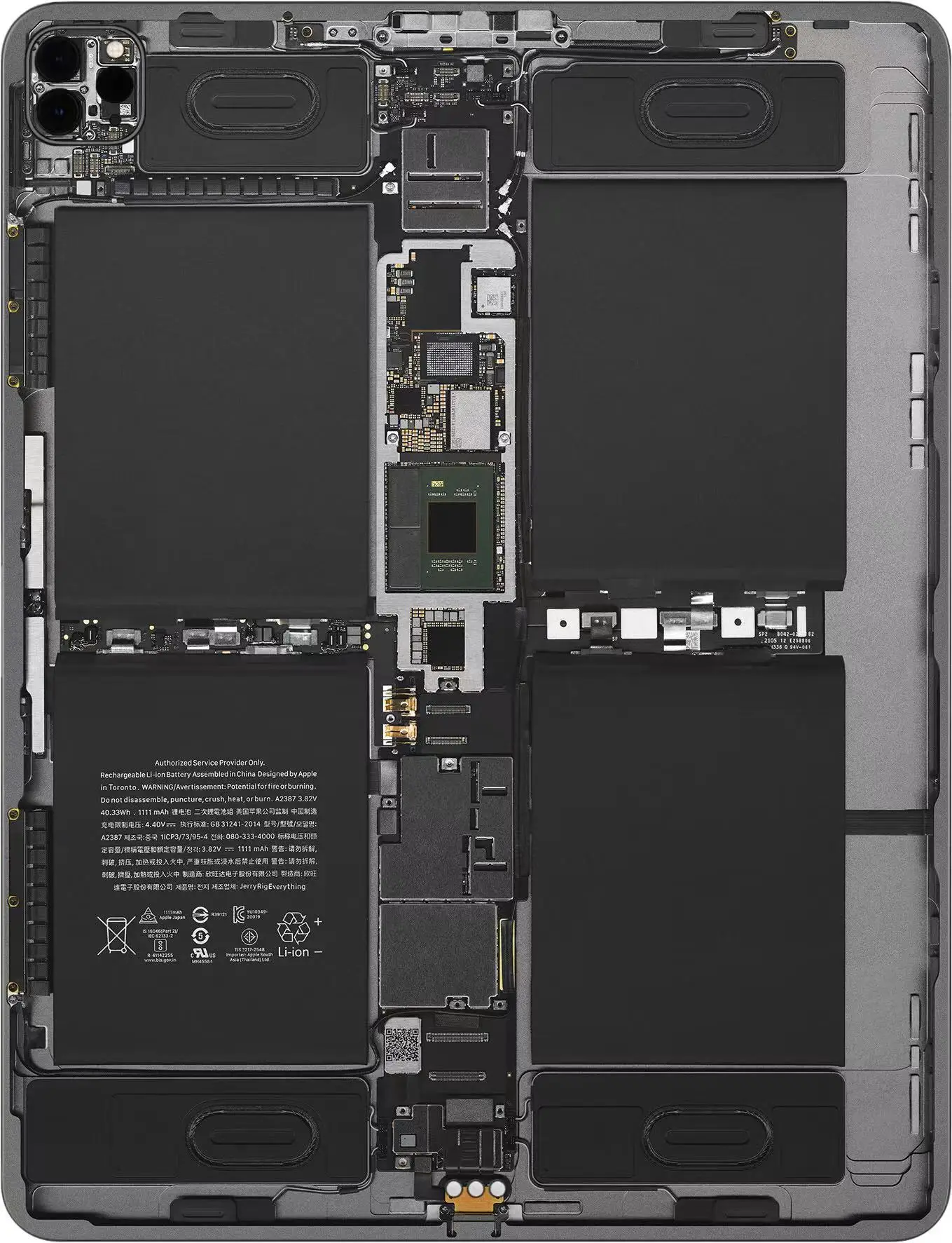 아이패드용 방수 스킨 보호 필름, 12.9 인치 2020 2021 2022 X 레이 디자인, 백 스킨 보호 필름, 3M