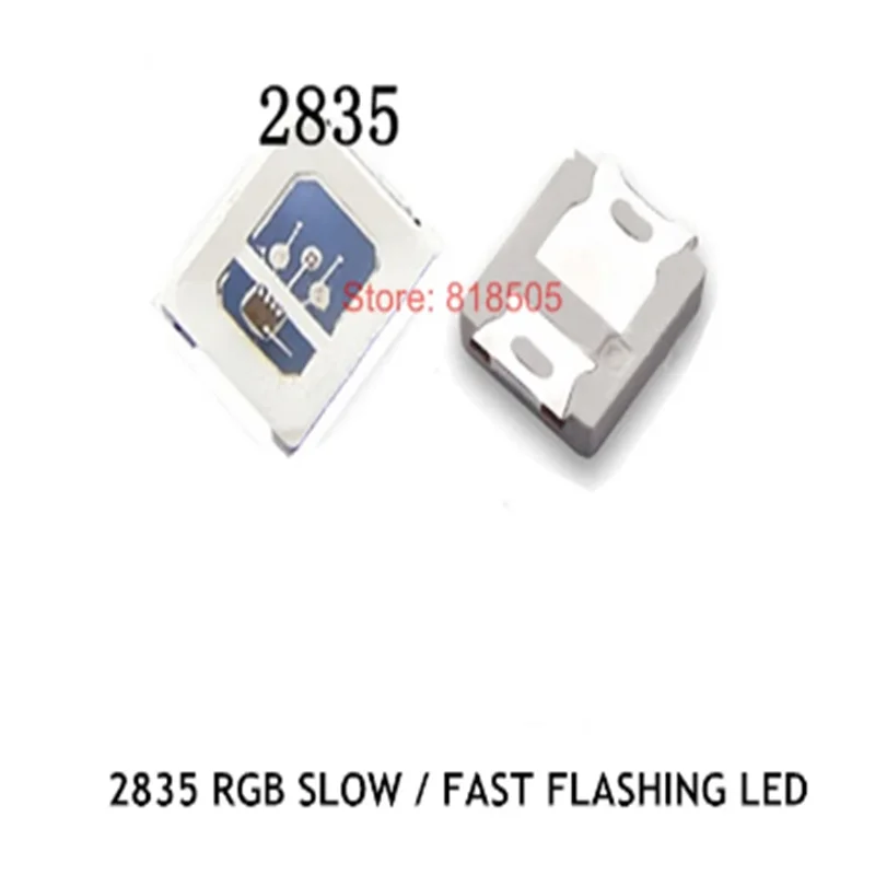 100Pcs 2835 Led Rgb Led Autolampeggianti Con Ic (Flash Lento/Flash Veloce) 3.3-5.0V 20Ma 2.8*3.5Mm Rosso Blu Verde