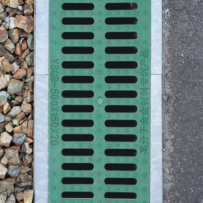 Outdoor Sewer Drain Grate Drainage Grate Plastic Sewer Rainwater Well Rectangular Cover Channel Grid Green NEW