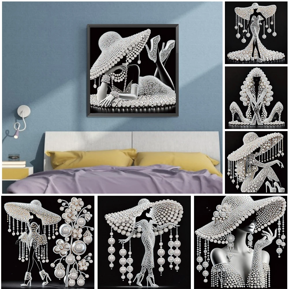 5D DIY Diamond Painting Kit Elegant Lady Decor Partial Special Shaped Drill DIY Creative Handmade Crafts Home Art Decor 30*30cm