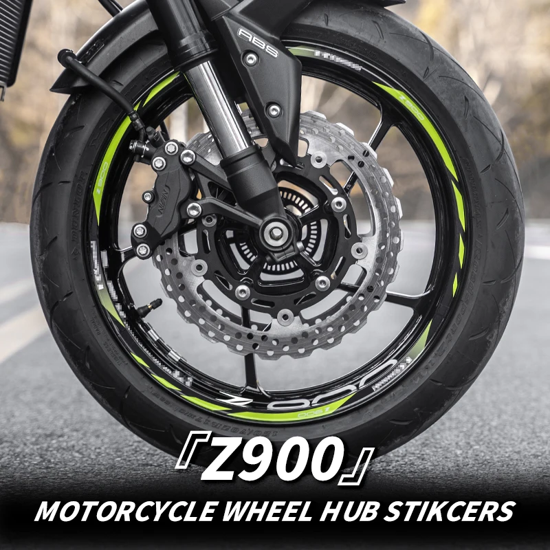 Use For KAWASAKI Z900 Motorcycle Wheel Hub Stickers Kits Of Bike Accessories Rim Hub Decoration Reflective Colorful Decals