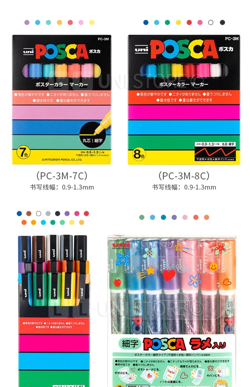 Uni Posca Paint Marker Pens set image 22