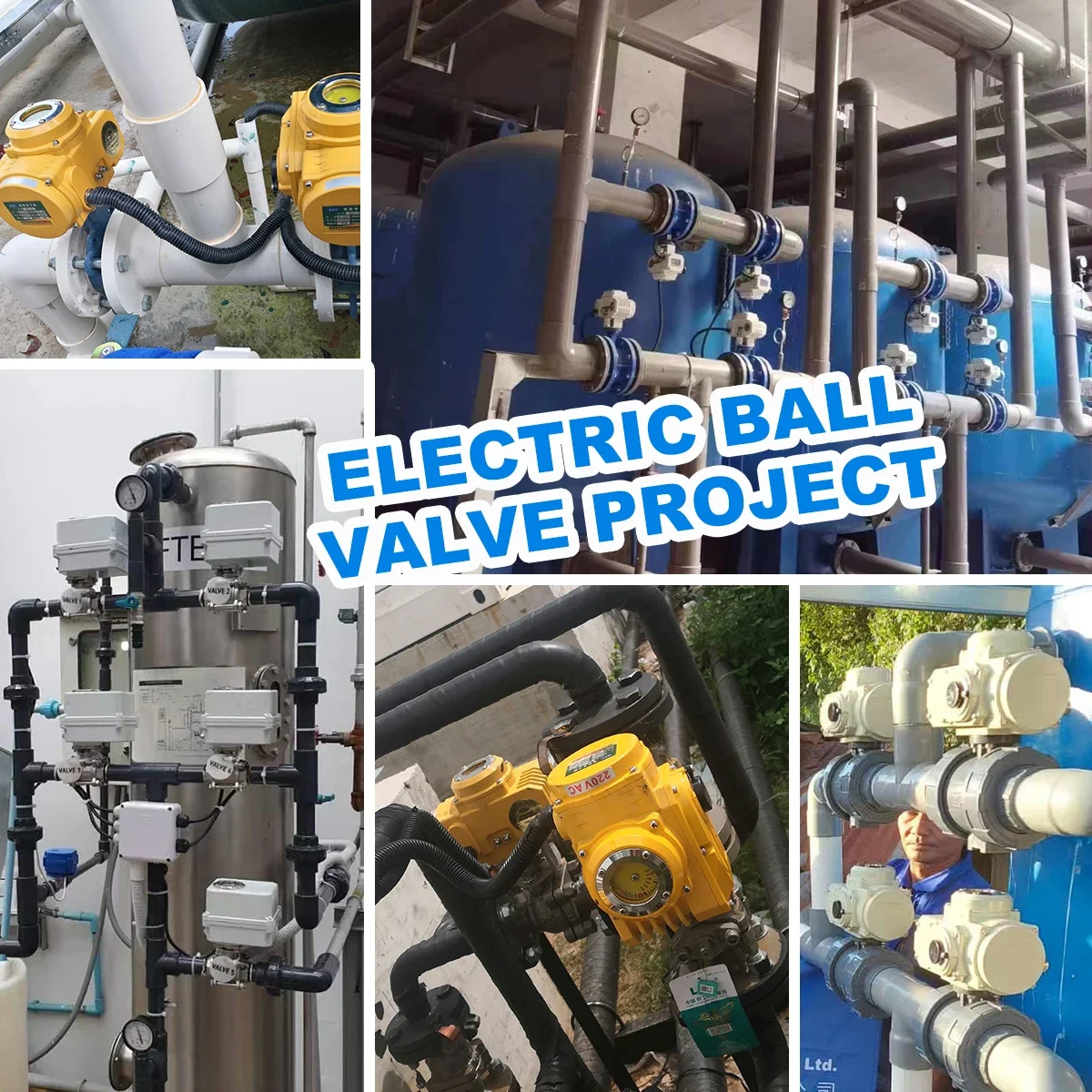 DN80 3 Inch 12V DC Waterproof Double Union PVC Plastic 2 Way Modulating Electric Actuator Motorized Ball Valve