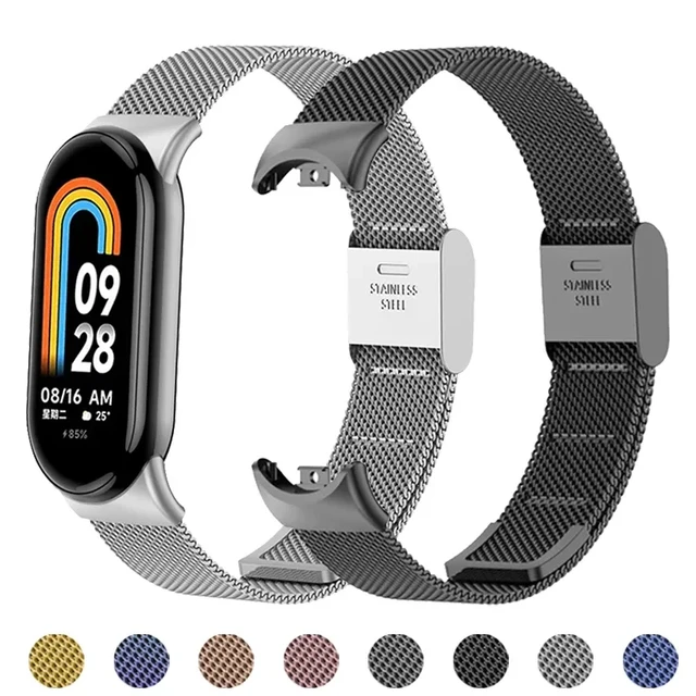 Metal Mesh Strap for Xiaomi Mi Band 8 Pro Smart Bracelet Replacement  Stainless Steel Watchband Miband 8 Pro Smartwatch Accessory - AliExpress