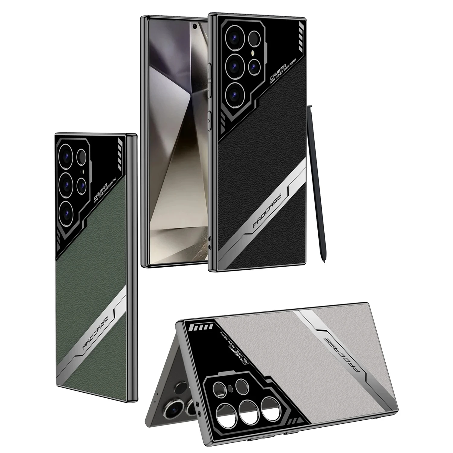 Premium Electroplated PU Leather Phone Case with Camera Protection