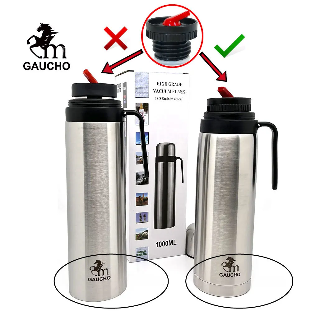 1000ml Double Wall Stainless Steel Vacuum Insulated termos Lid Mug with  Handle Yerba thermos mate bottle thermos for mate cup - AliExpress