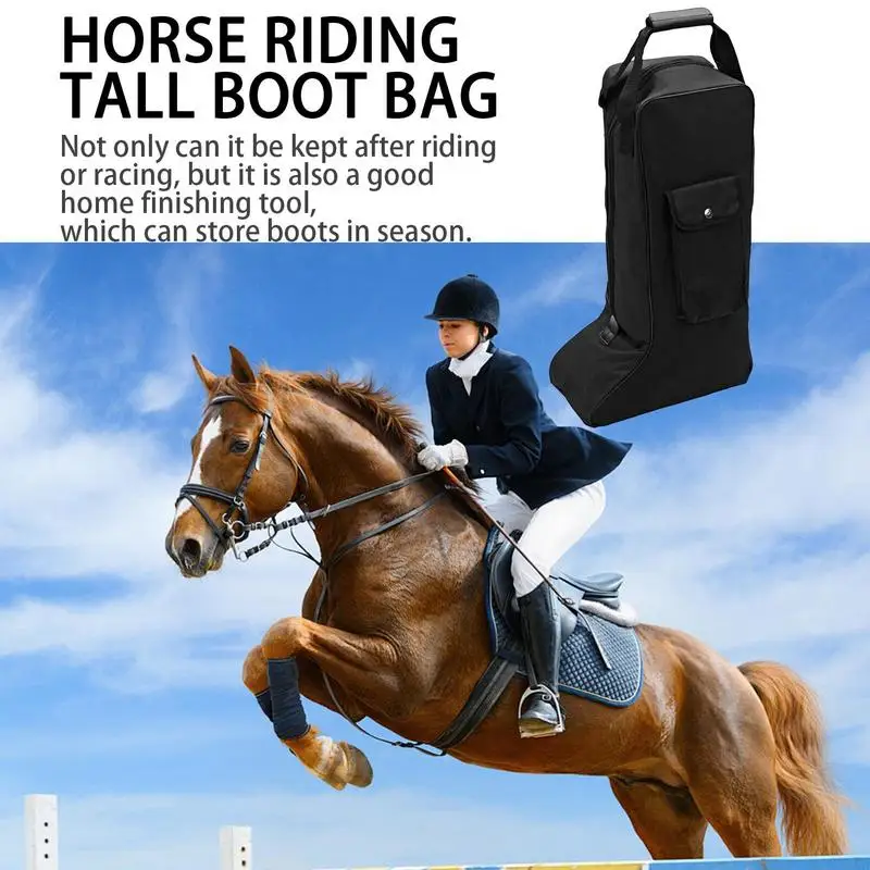 Tall Boot Bag Organizer Dust Proof Shoe Bag With Handle Zippered Riding Boot Bag Horse Riding Equipment Bag For Travel Outing