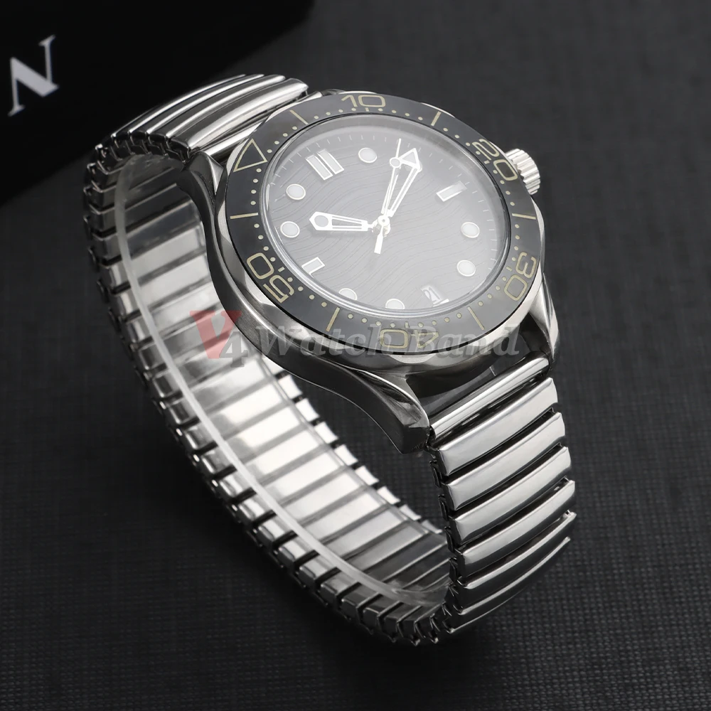 Universal Stainless Steel Elastic Strap Metal Watchband Replacement Bracelet