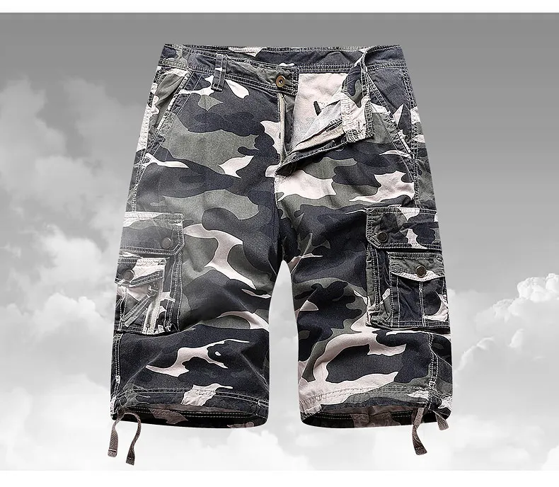 Men Camouflage Cargo Shorts 2022 Summer Army Military Tactical Homme Shorts Casual Multi-Pocket Male Cargo Shorts Plus Size 40 best men's casual shorts