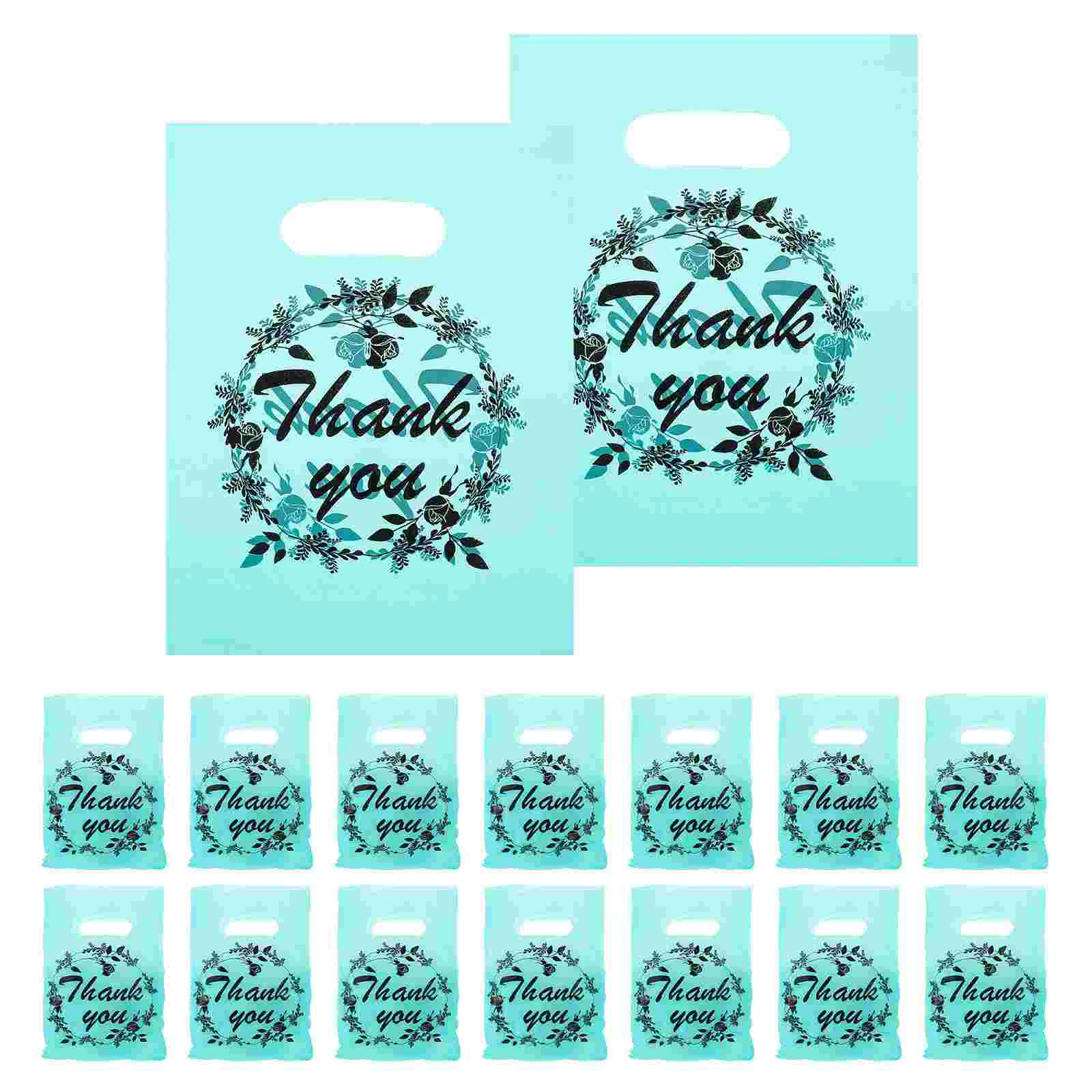 

100 Pcs Shopping Bags Thank You Merchandise with Handles Bulk Gift Small for Business