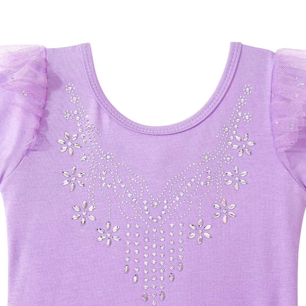 Mädchen Glitzer Ballett Trikots Langarm Gymnastik Kostüm Kinder Sportlich Dancewear Ganzanzug Tanz Tutu Kleider – Detail 21