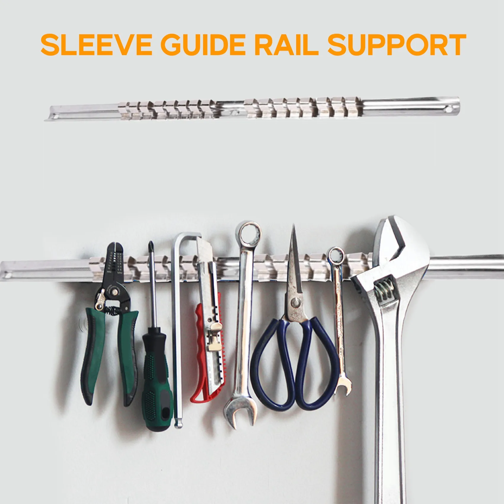 BTCL 3피스 소켓 랙 홀더 1/4인치 3/8인치 1/2인치 레일에 16개 클립 포함 공구 정리 보관함