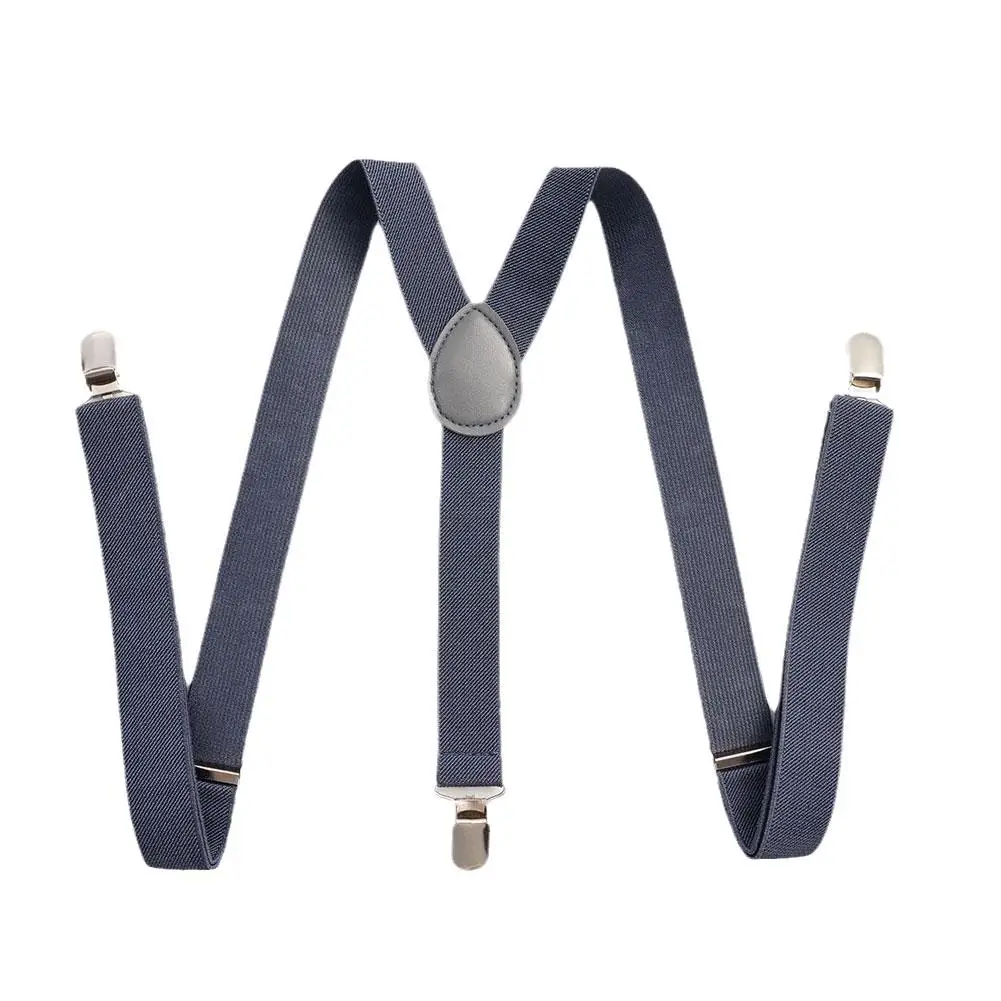 Suspenders Men Adjustable Polyester Elastic Adult Suspenders Unisex Wide Fits Size Duty Belt Heavy Y Clips All One Shape Br J8K3