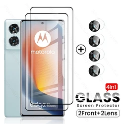 Premium 9D Tempered Glass Screen & Camera Protector for Motorola Edge Fusion Series (4In1 2Front 2Lens)
