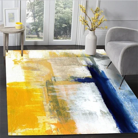 

Nordic Abstract Art Oil Painting Pattern Rug Bubble Kiss Anti-wrinkle Home Carpets For Living Room Study Room Non-slip Mats