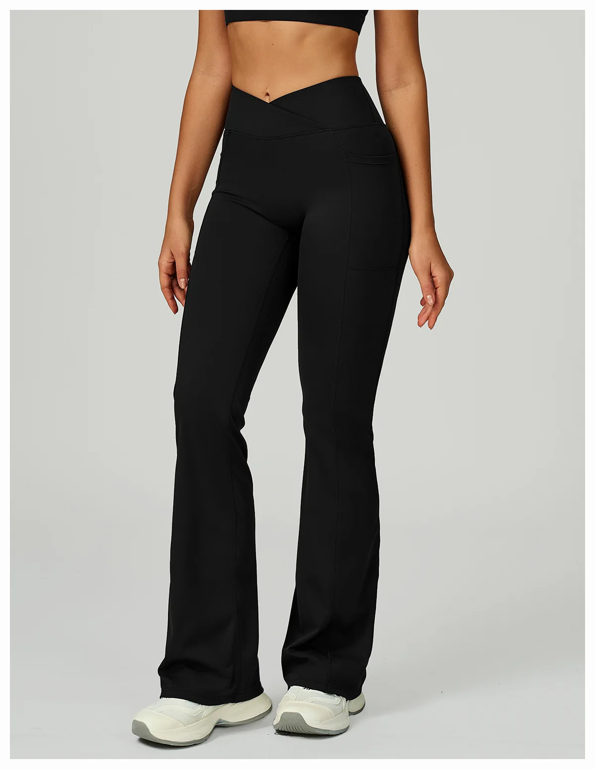 Pantalon Yoga Évasé Taille Haute Femme