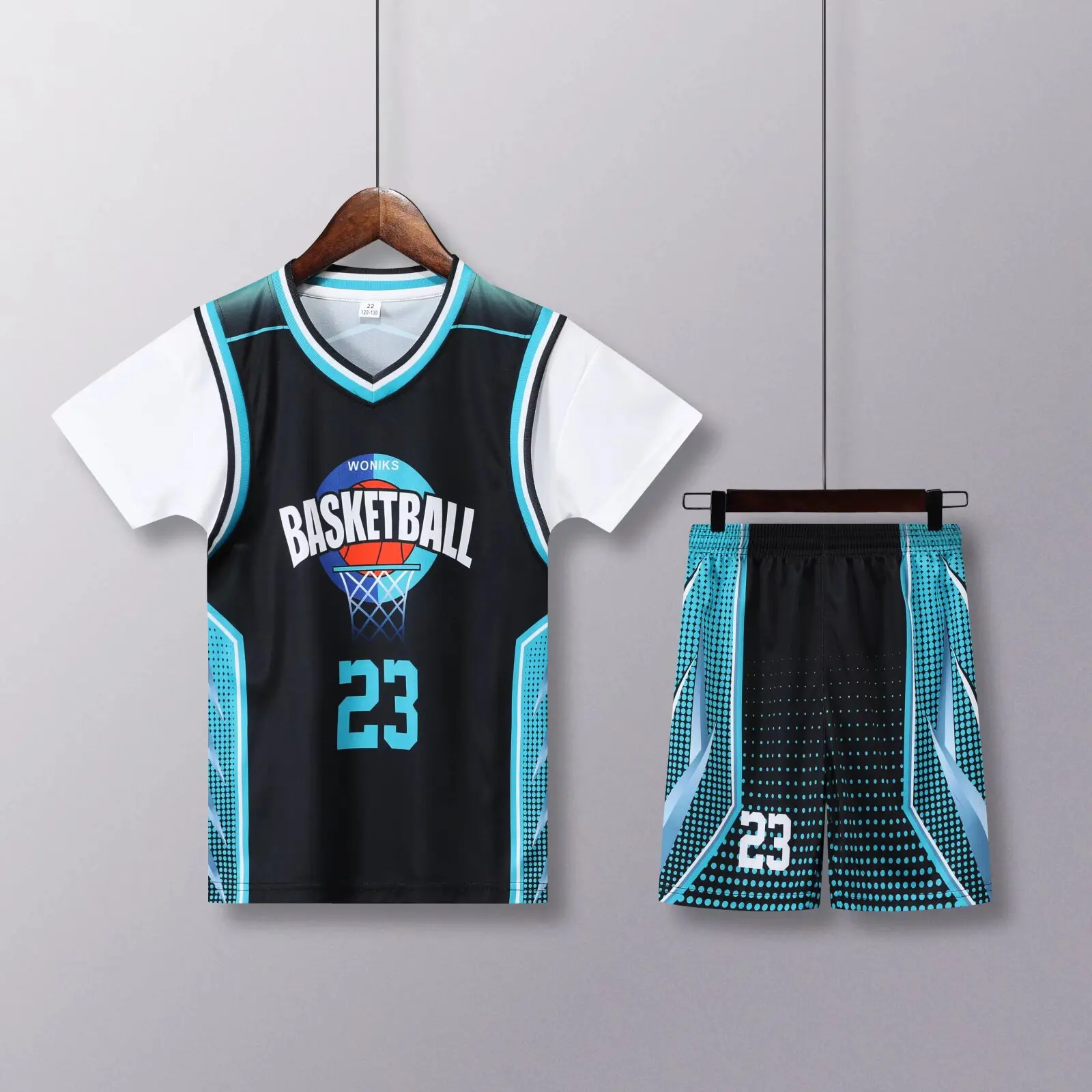 Kids Sports Suit 24 25 Children's clothing suit boy girl Fans Basketball Jerseys 23 Fake two-piece uniform kit training Shirts and shorts