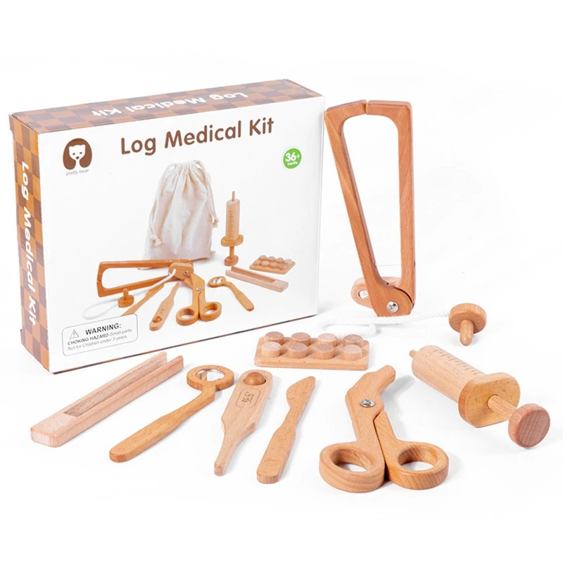 Wooden Tool Toy Playhouse Kits Kids Early Learning Role for Play Toy Party Activ