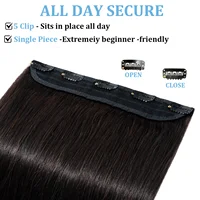Clip en une seule pièce droite 10 pouces avec 5clips Extension de cheveux humains brésilien Remy postiche pince dans les Extensions de cheveux naturel 5