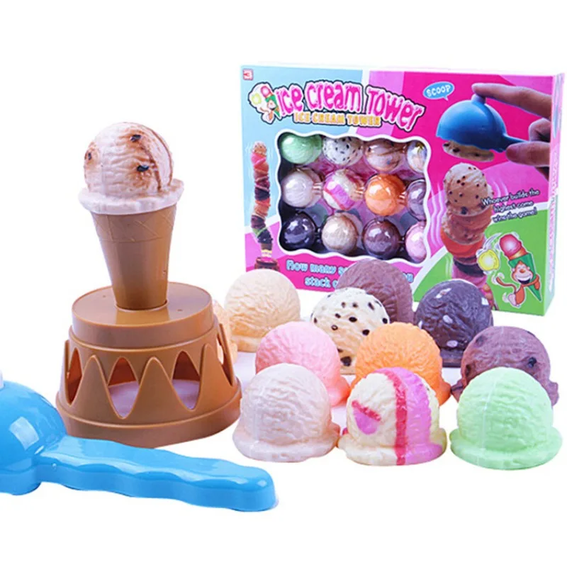 Children Pretend Play Toys Plastic Simulation Ice Cream Building Blocks Early Education Enlightenment Kids Birthday Gifts