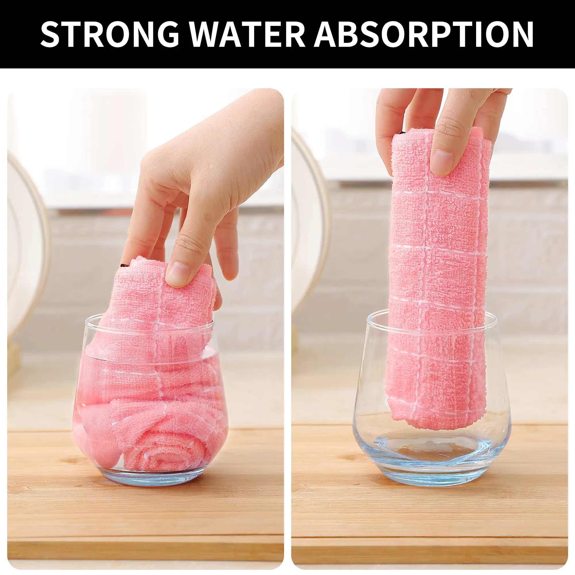 Homaxy 4/6Pcs Cotton Dishcloth Ultra Soft Absorbent Kitchen Towel