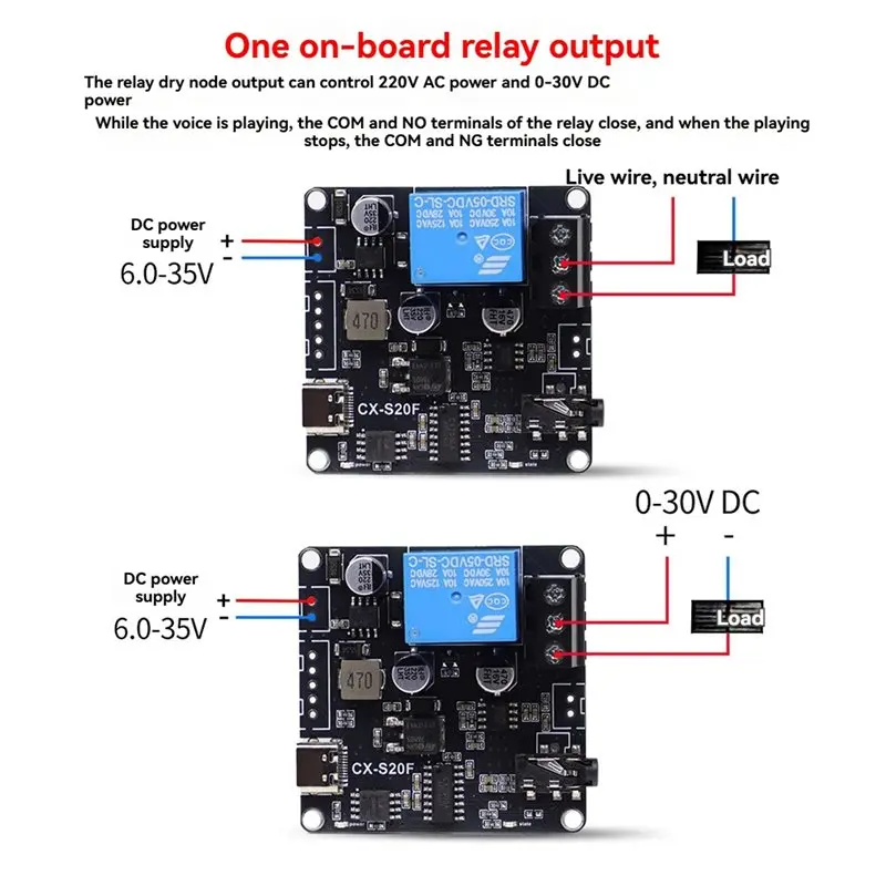 24시간 배송 CX-340 USB to TTL 시리얼 포트 제어 MCU 제어 트리거 CX-S20F 20W MP3 음성 방송 모듈 맞춤형 오디오