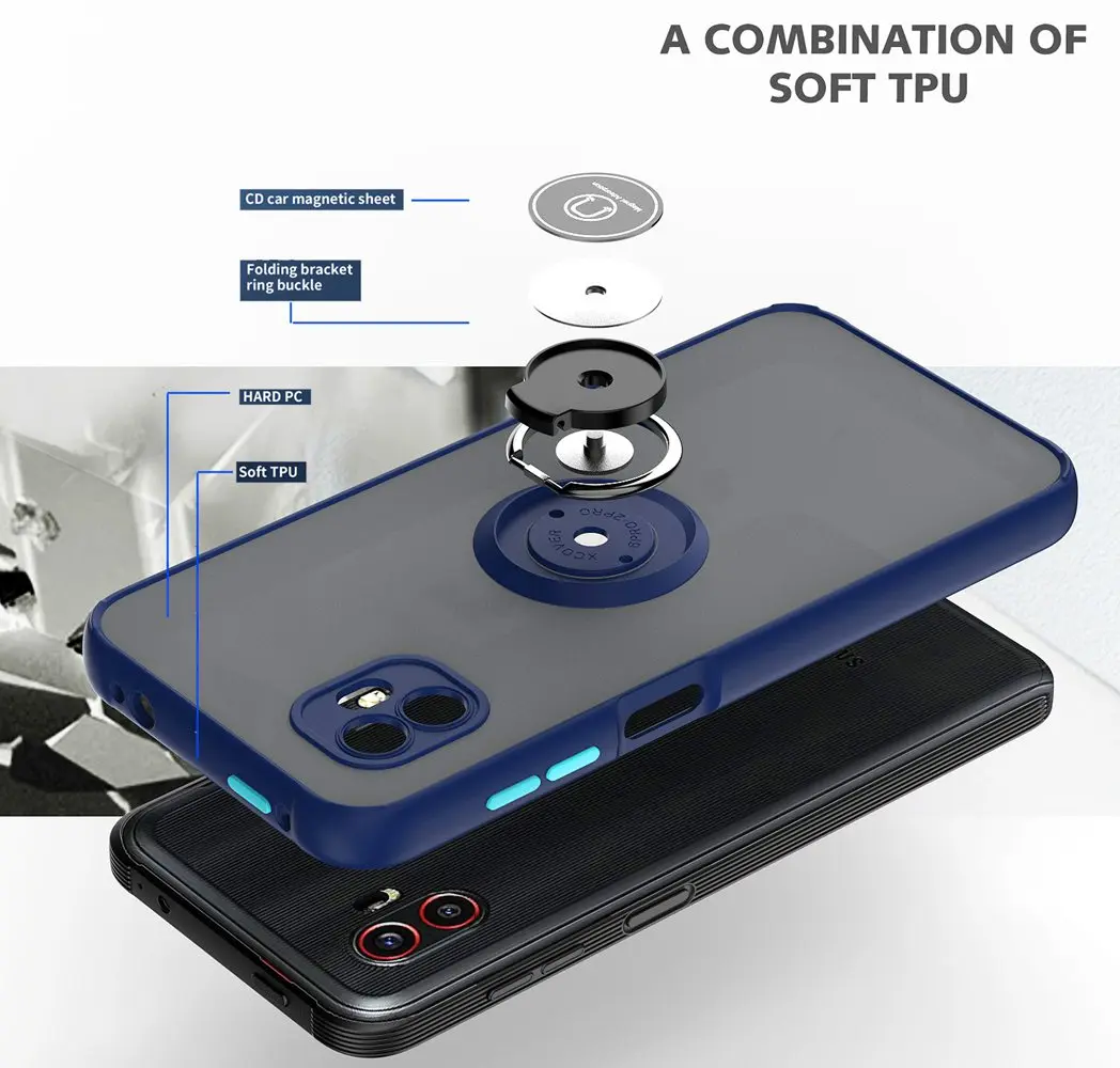 Case for Samsung Galaxy X Cover 6 Pro Case Ring Translucent Shockproof Silicone Frame Cover for Samsung XCover 6Pro Case 5
