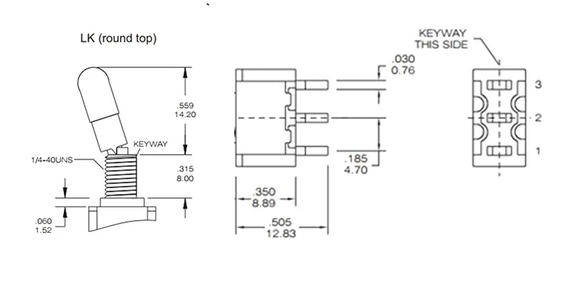 1 Stück SH T80-T runder oberer Anti-Mischhandling-Verriegelungshebel 6,35 mm Mini-Kippschalter für Schalttafelmontage 3 Pins 6 Pins 2/3 Positionen EIN AUS EIN – Detail 2