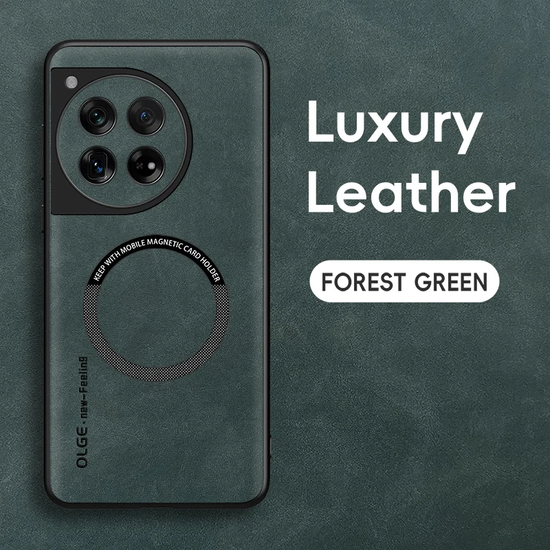 Magnetic Retro Leather Soft Wireless Charging Phone Case Cover