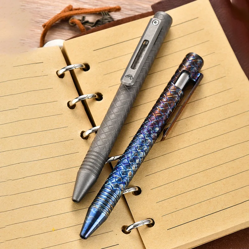 EDC 티타늄 합금 전술 펜, 다기능 크로바 창 차단기 도구, 고급 서명 쓰기 펜, 상자 포함 선물
