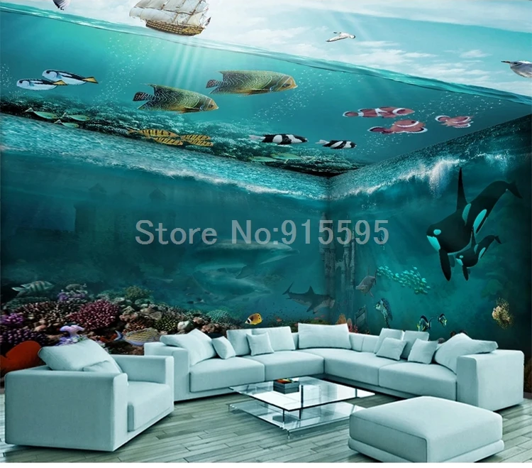 Personalizado 3d foto mural tema do mundo