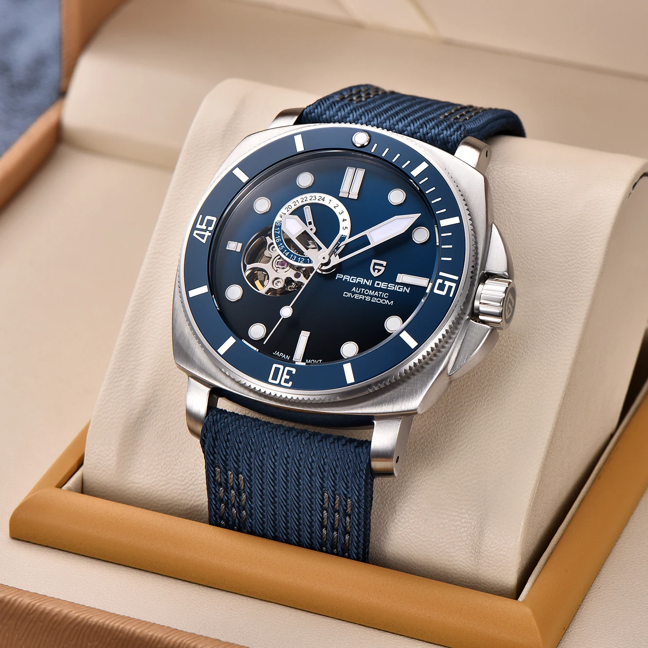 Mechanical NH39 PAGANI DESIGN 1736 Automatic Men Blue Watch Sports Watches Clock Sapphire Stainless Steel Diving Waterproof