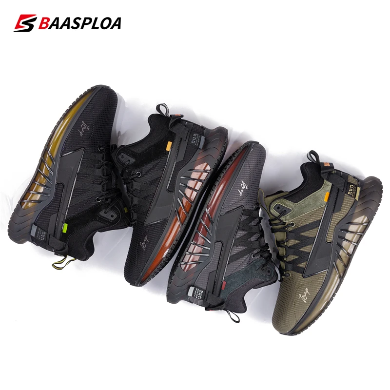 Baasploa Winter Shoe For Men Warm Walking Shoes Waterproof Fashion Plush Shoes Male Comfortable Casual Sneaker 2023 New