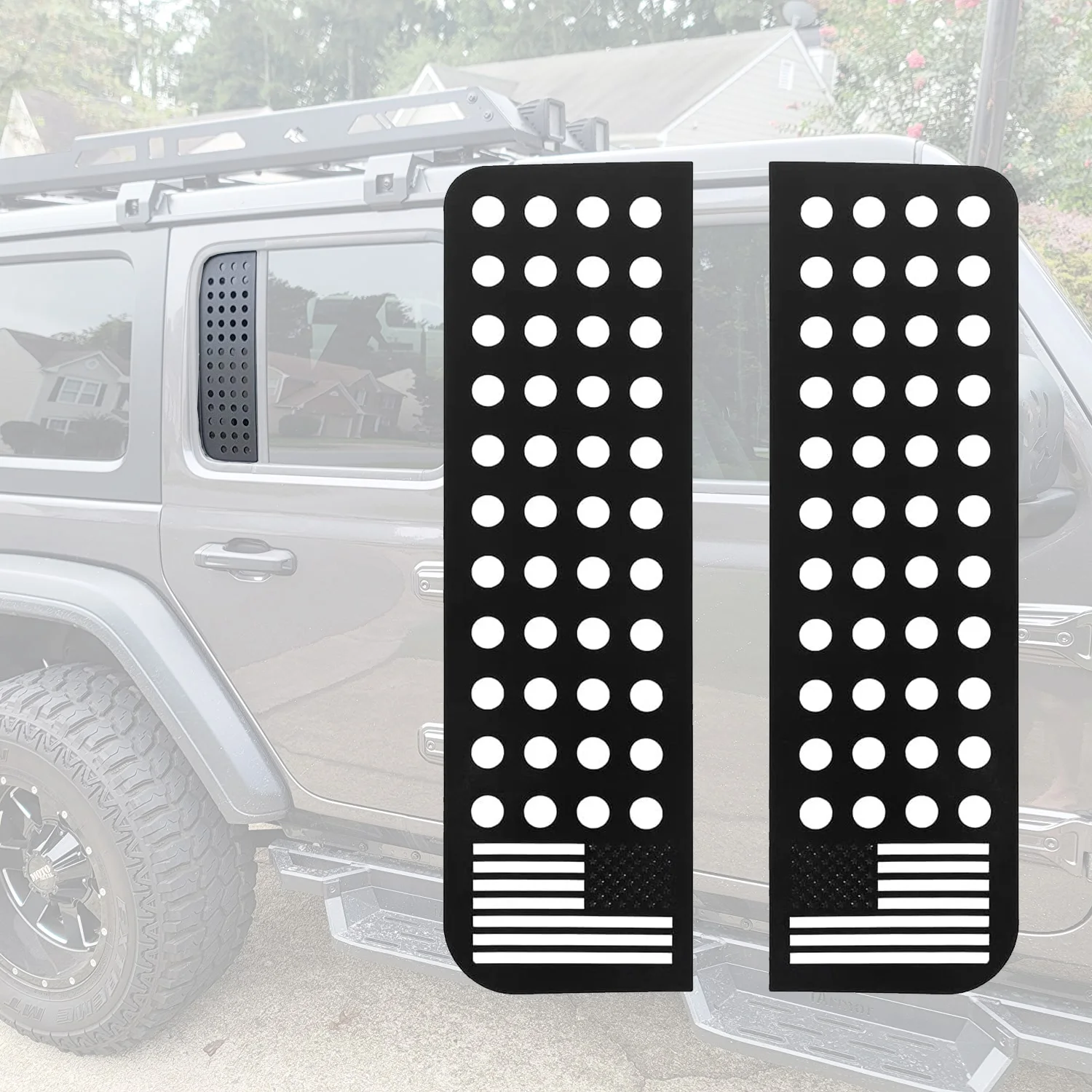 Car Rear Triangle Window Glass Panel Trim for Jeep Wrangler JK JL Unlimited Gladiator JT 2007-- 4-Door car rear window cover