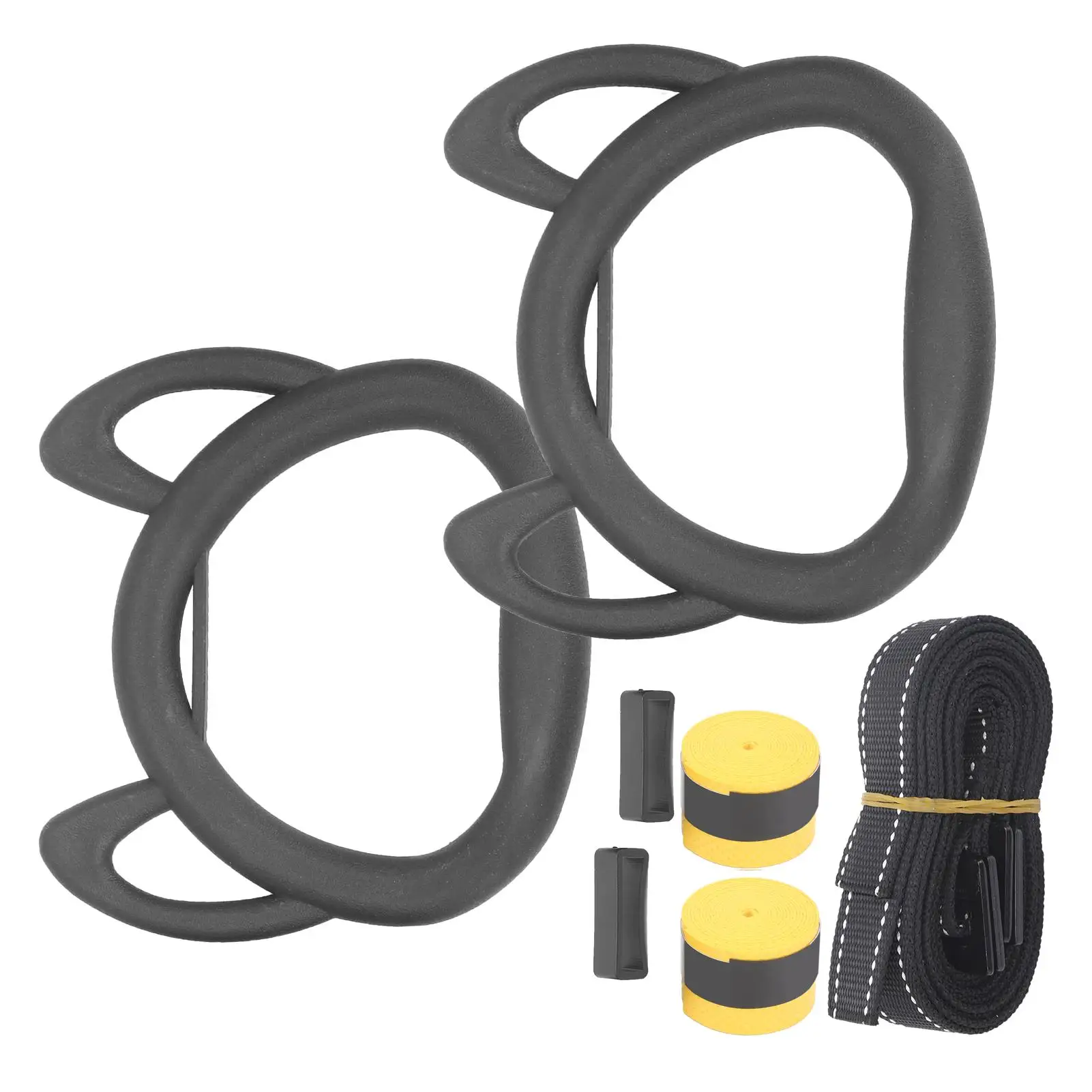 Adjustable Kids Gymnastics Rings w/ Heavy-Duty Straps & Hand Tapes-Fitness Equipment for Children's Pull-Ups & Strength