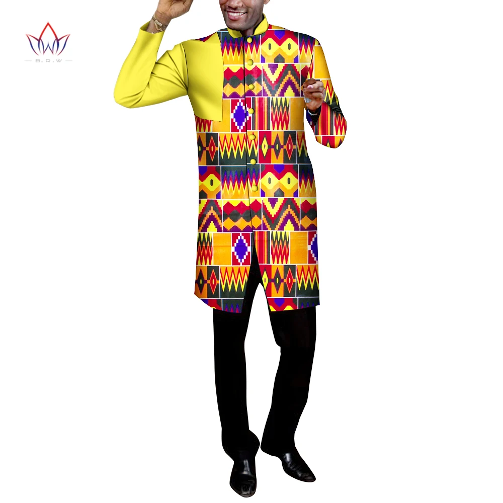 

New African Mens Clothing Printed Long Blazer Men Jacket Fashion Slim Suits Dashiki Men Large Size Party Wedding Jacket wyn1862