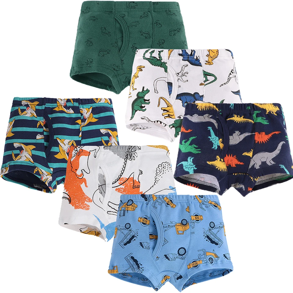 6-Pack Shorts Boys Underwear Kids Boxer Panties for 2-10 Years