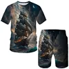Summer Pirate ship 3D Print T-Shirts Shorts Sets Men's Tracksuits Oversized Short Sleeve T Shirt Pants Set Man Suits Clothing 6