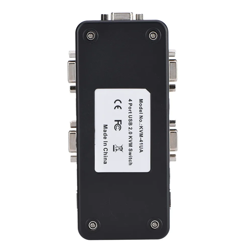 내구성 있는 4포트 USB 2.0 KVM 스위치 플러그 앤 플레이 VGA 포트 VGA 수동 스위치 박스 USB 2.0 KVM VGA 스위처 PC 공유